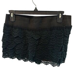 Black skort with elastic waist - Large